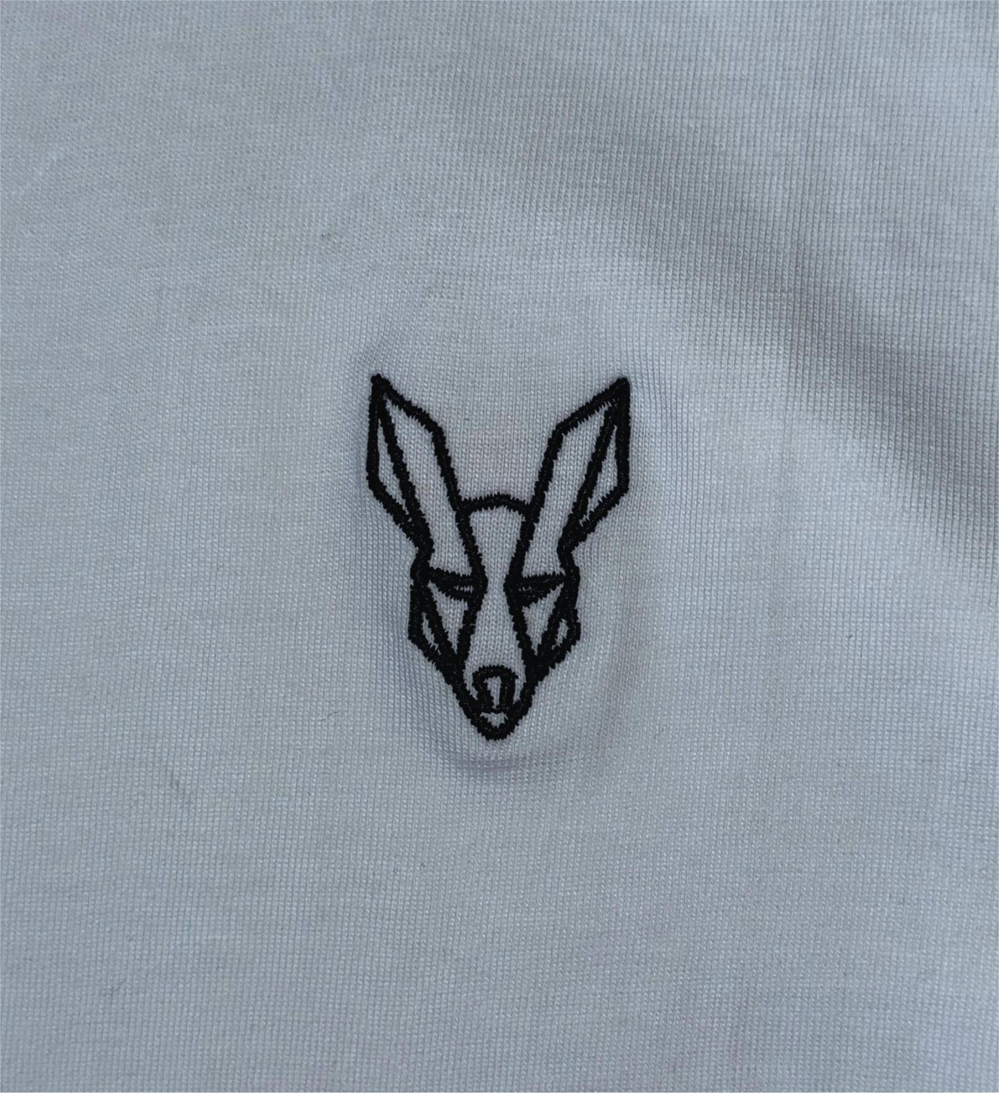 Fair Dinkums Oversized Tee — White (Black Embroidery & Back Print)