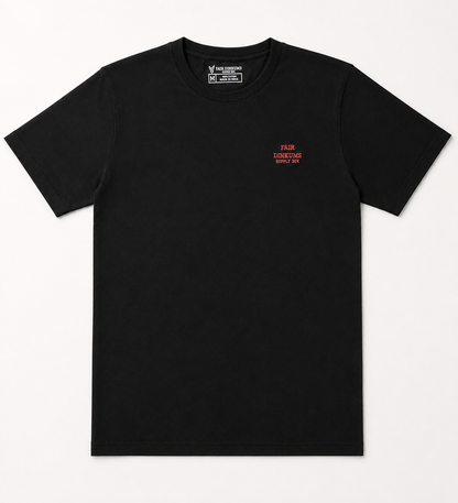Fair Dinkums Classic Tee — Black (Red Embroidery)