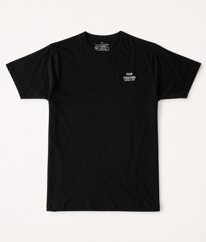 Fair Dinkums Classic Tee — Black (White Embroidery)
