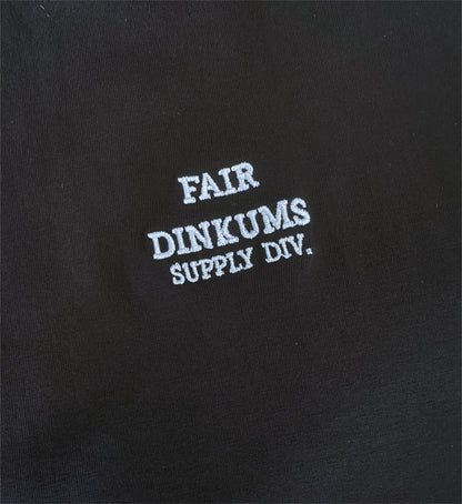 Fair Dinkums Classic Tee — Black (White Embroidery)
