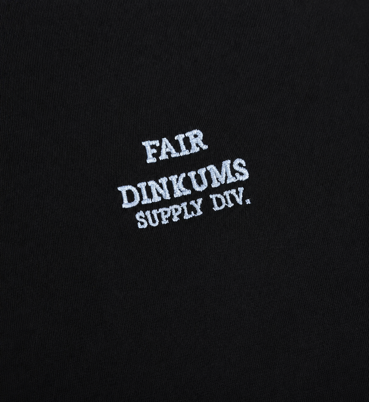Fair Dinkums Classic Tee — Black (White Embroidery)