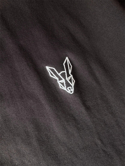 Fair Dinkums Oversized Tee — Black (White Embroidery & Back Print)