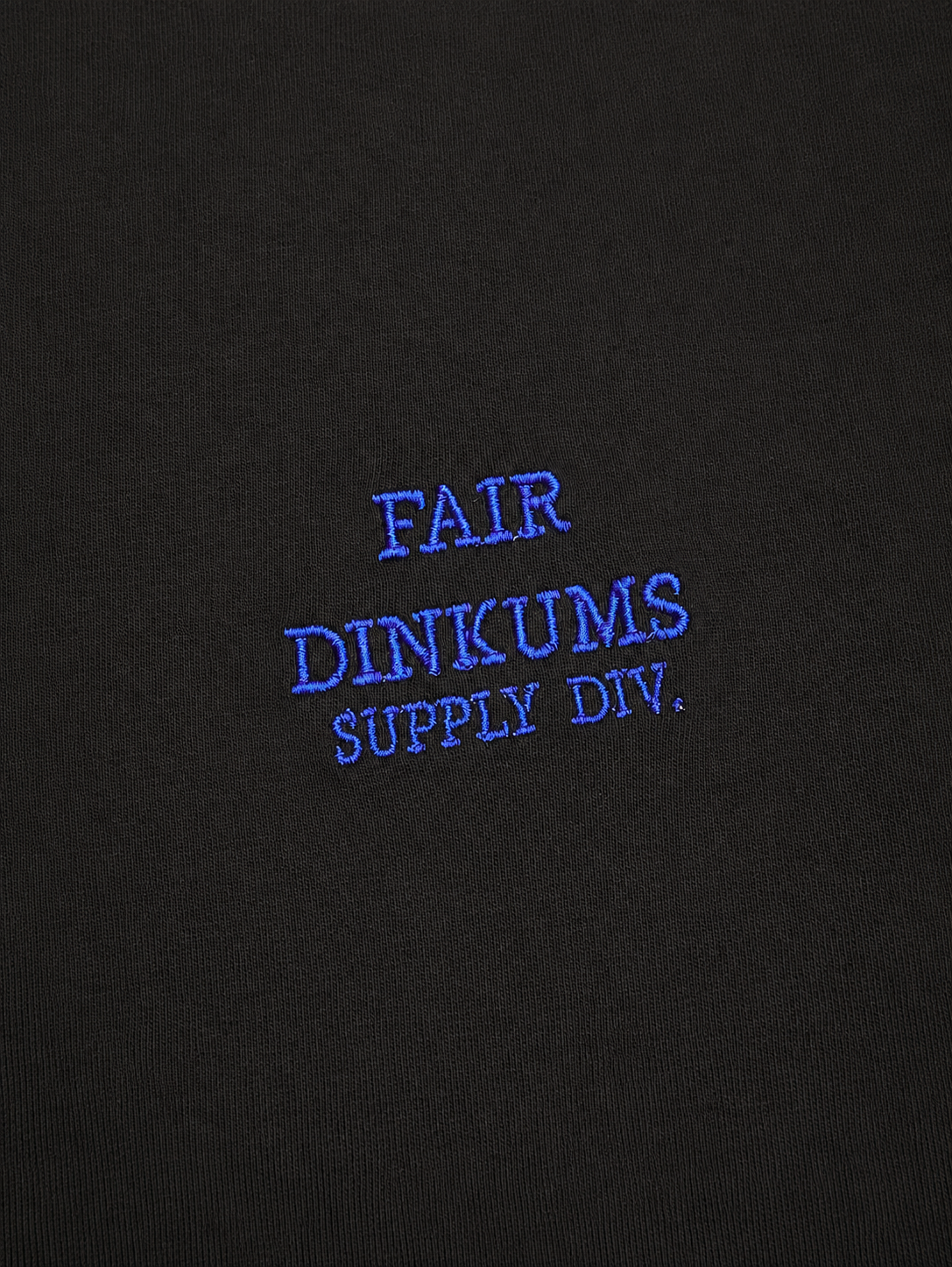 Fair Dinkums Classic Tee — Black (Blue Embroidery)