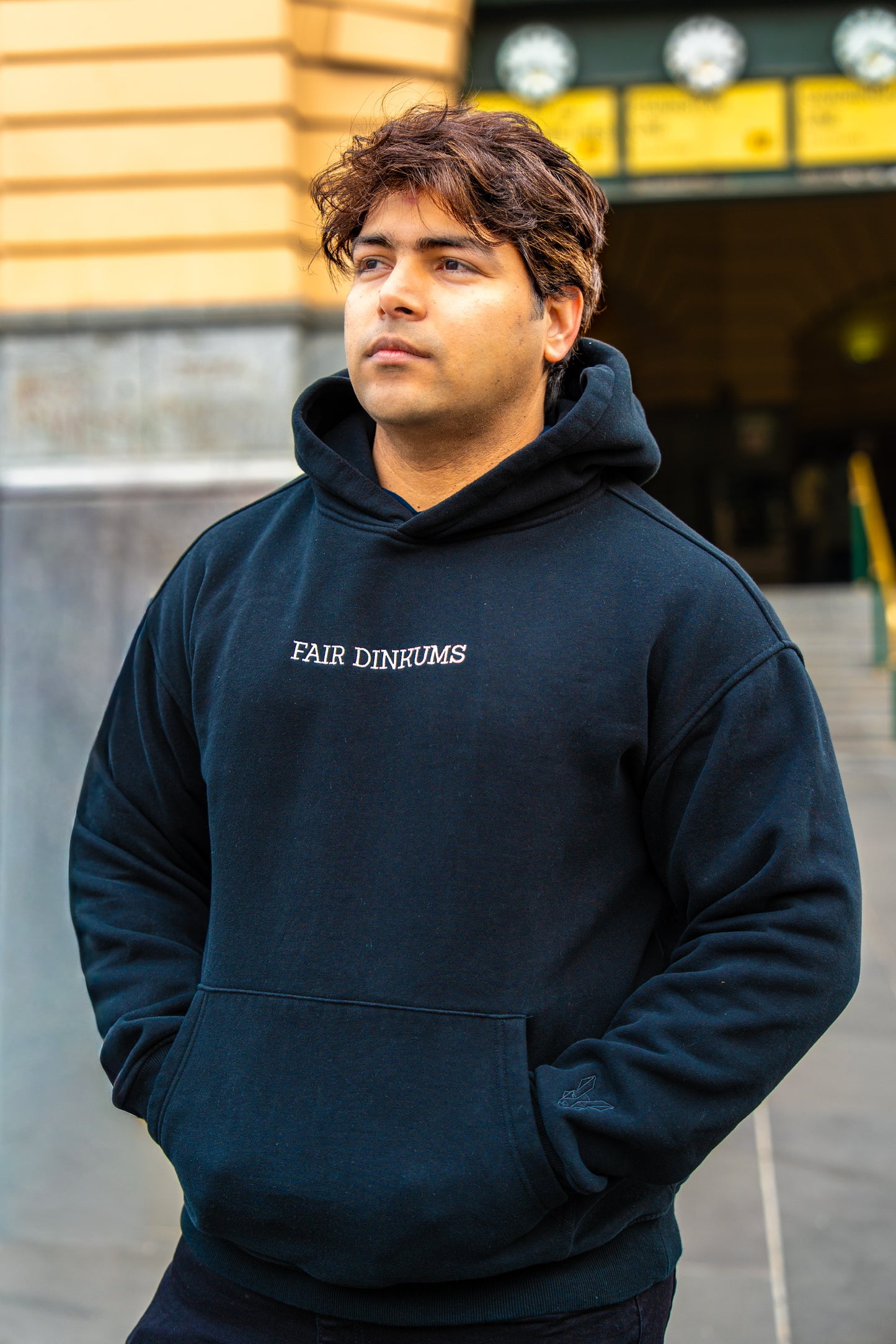 Fair Dinkums Heavyweight Hoodie — Black (360 GSM Cotton)