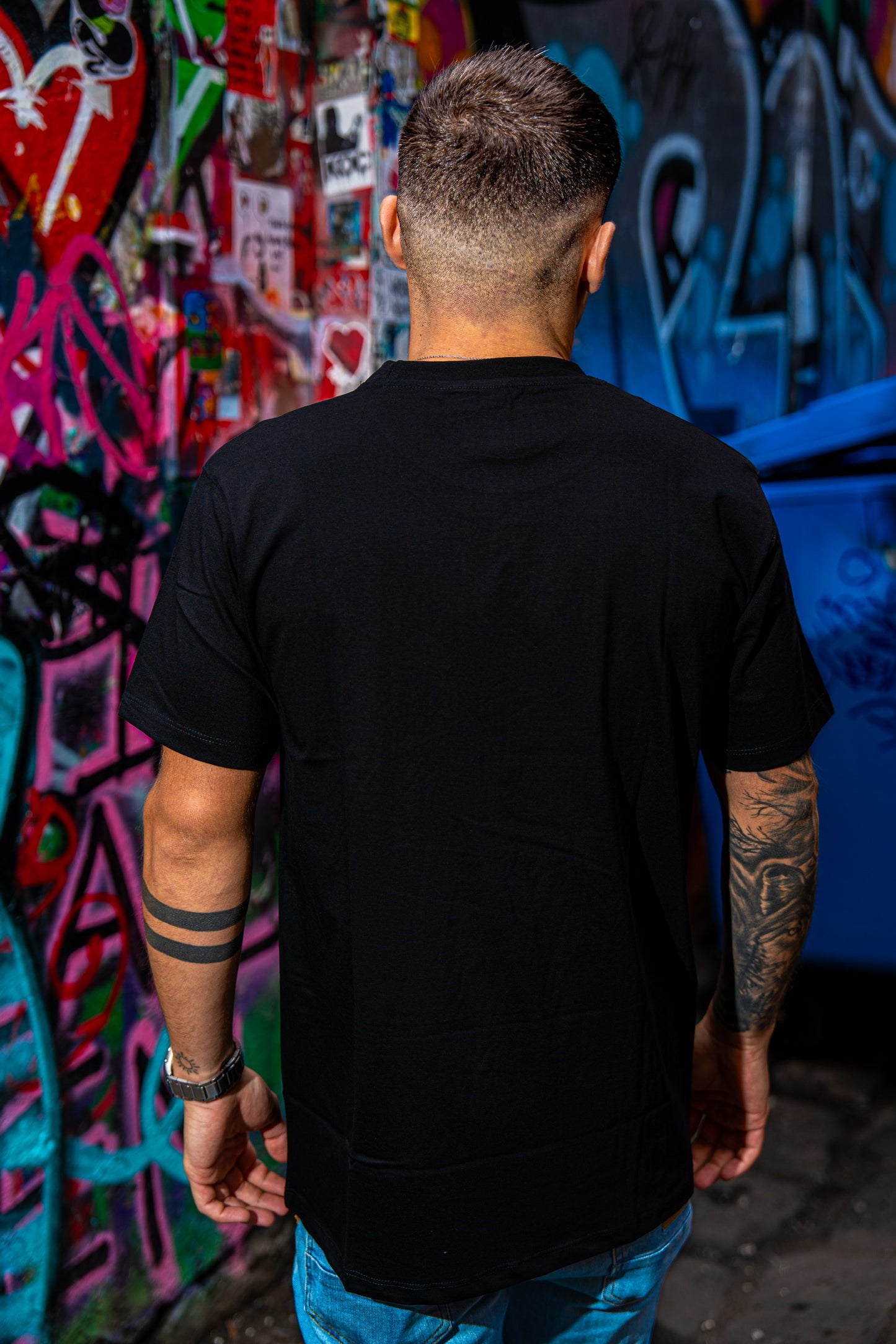 Fair Dinkums Classic Tee — Black (Blue Embroidery)