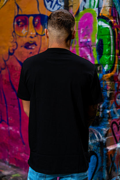 Fair Dinkums Classic Tee — Black (White Embroidery)